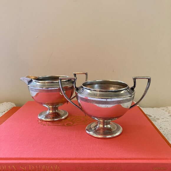 1920's Art Deco Forbes Warranted Creamer and Sugar Pattern 1016 - Picture 11 of 11